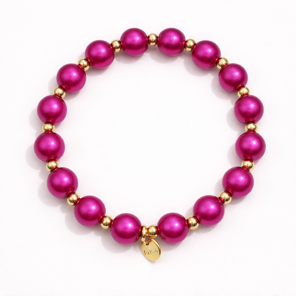 Armband Pink Treasures Space Beads, elastisch Trend Sommer Biba
