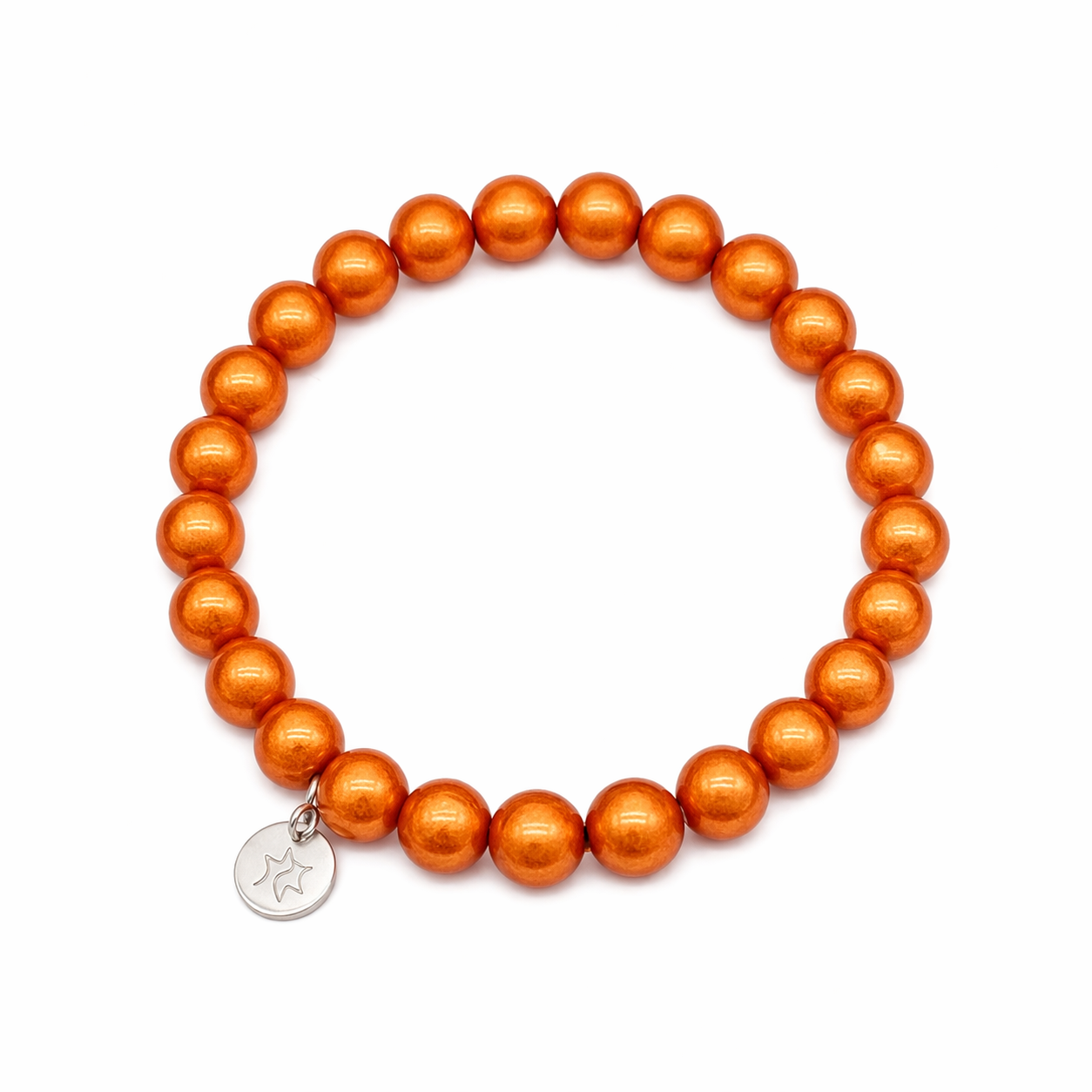 Armband Neon Orange Space Beads elastisch Trend Michelle Bijou