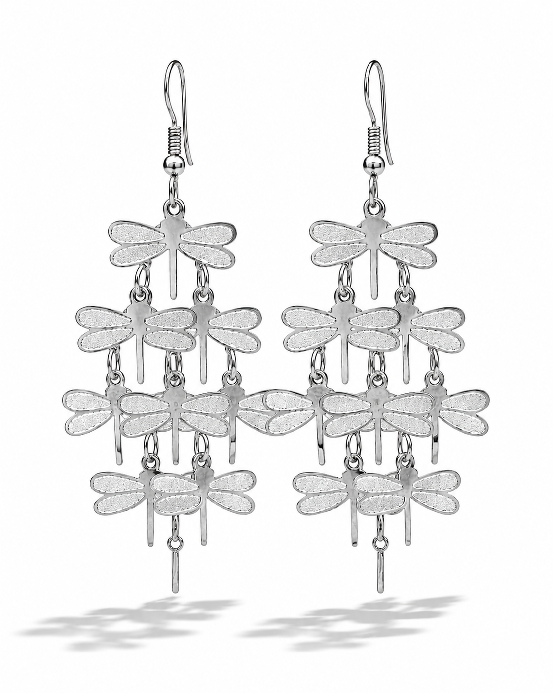 Biba Ohrringe Ohrhänger Silberfarben Schmetterlinge "Dancing Butterflies" Statement