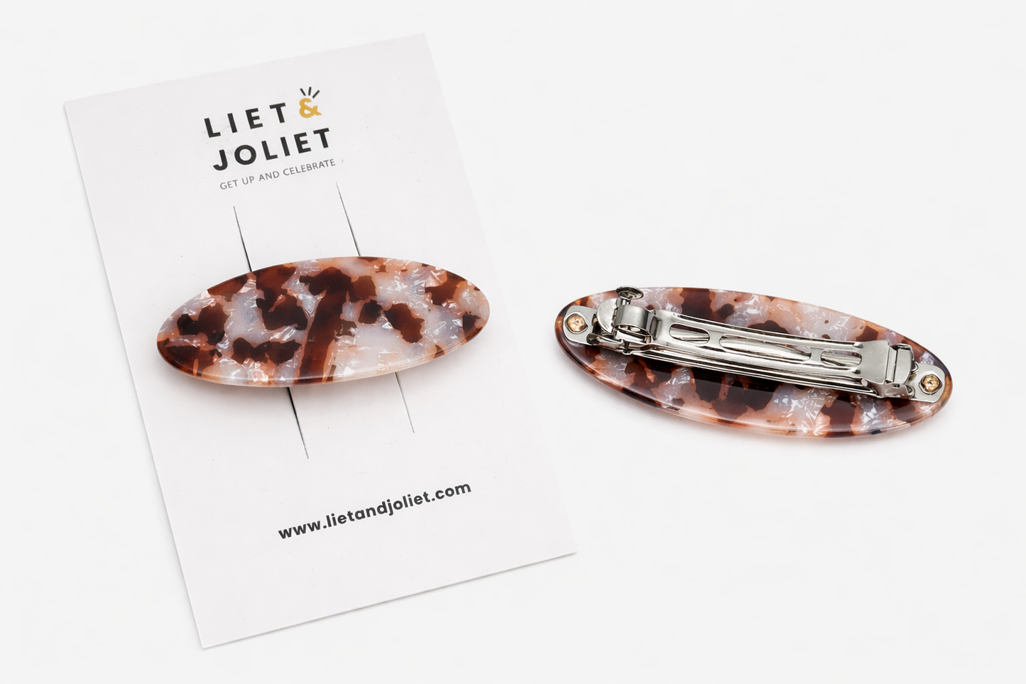 Haarspange mit Perlmutt Braun Bordeaux Creme Elegant Liet & Joliet