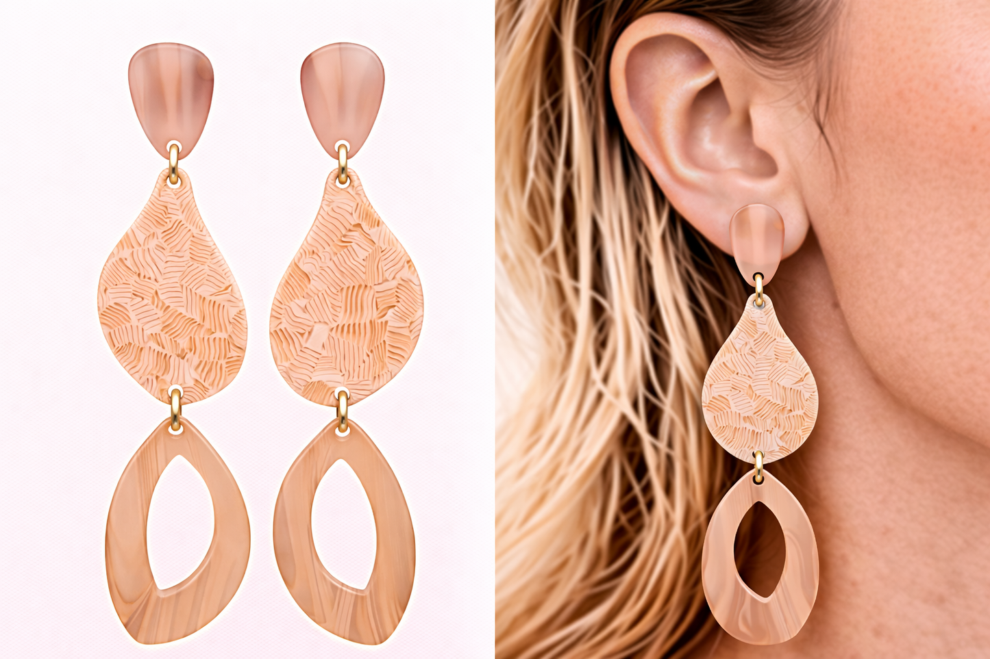 Biba Ohrringe Ohrhänger Acryl Retro Ibiza Stil Bunt Nickelfrei Sweet 70 er