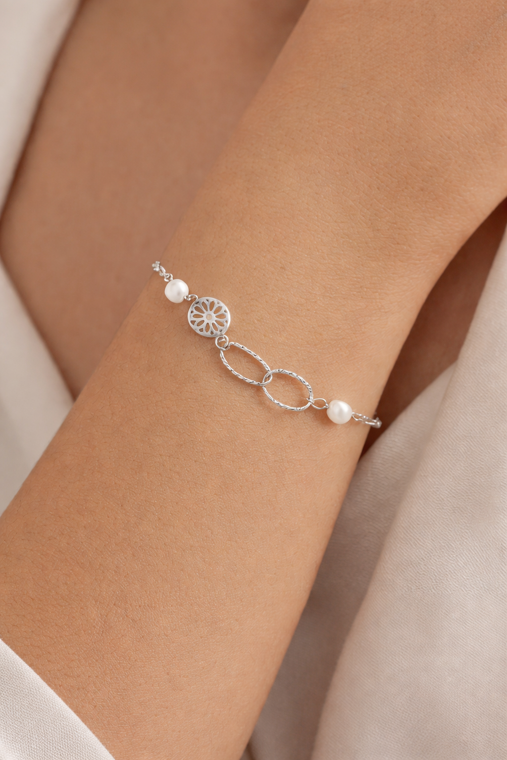 Armband filigran Süßwasserperlen Traumfänger Traum Glück Nickelfrei Yehwang