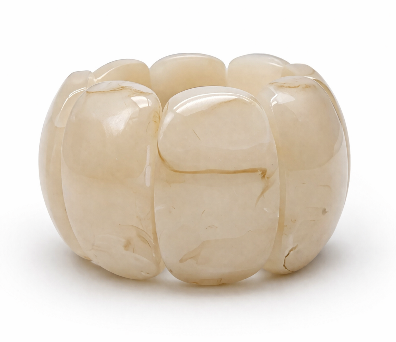 Armband Acryl Stretch Marmor Look Creme und Schwarz Nickelfrei trend 2026 Yehwang