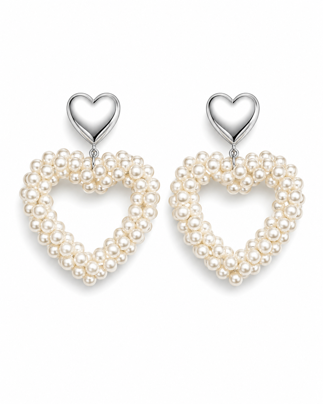 Ohrhänger Perlenherz Herz Liebe Romantik Elegant Stilvoll Nickelfrei Yehwang