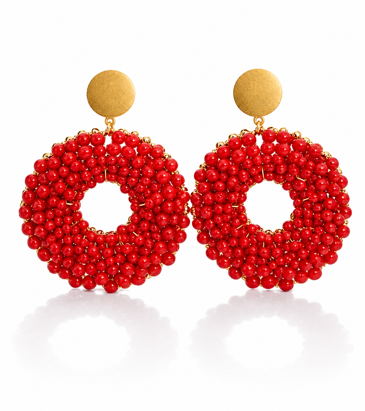 Ohrhänger Party Donut Grün Rot Beige Nickelfrei Trend Statement Yehwang