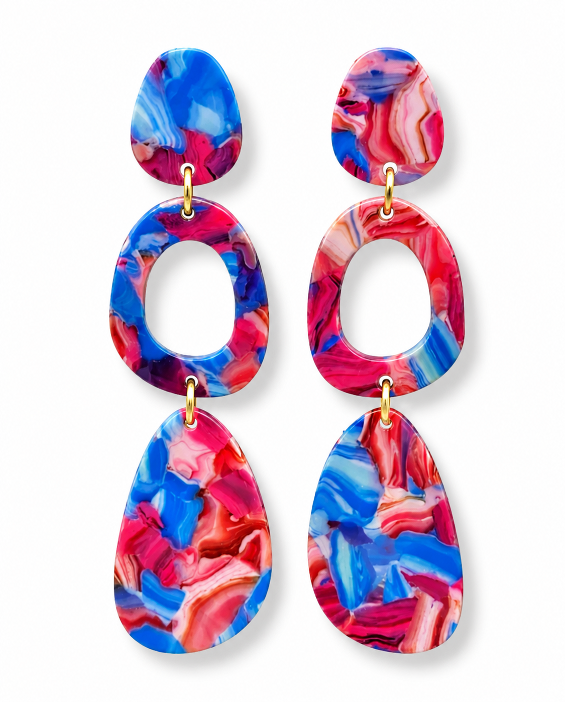 Biba Ohrringe Ohrhänger Acryl Retro Ibiza Stil Bunt Nickelfrei Sweet 70 ties