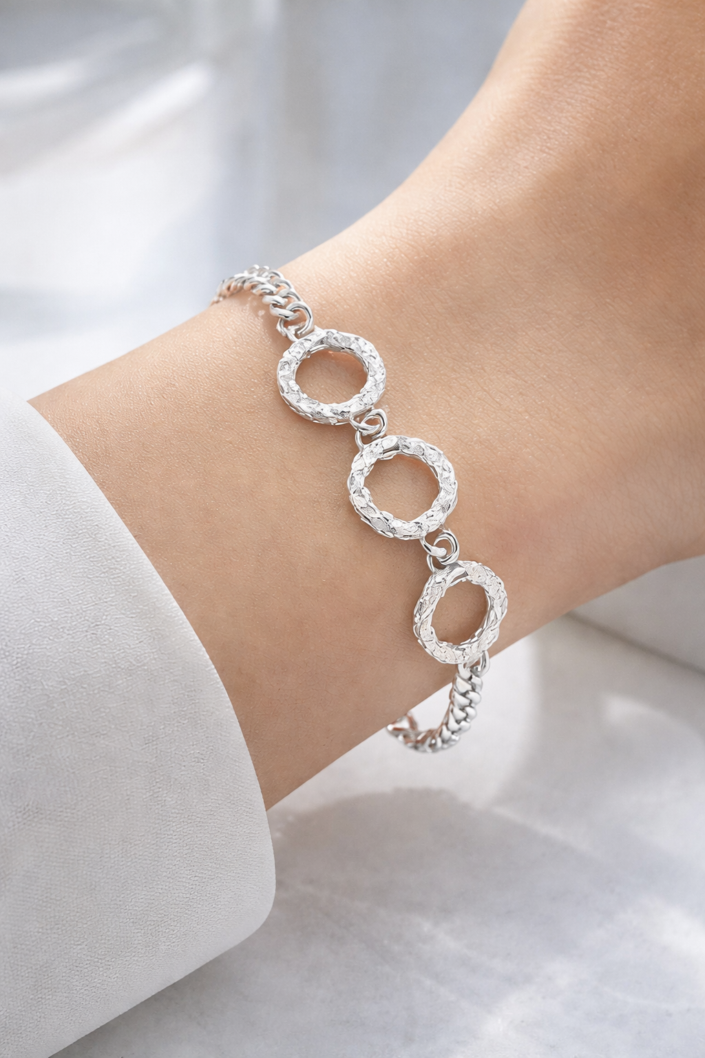 Armband "3 silver Rings" Elegant filigran Stilvoll Nickelfrei Biba