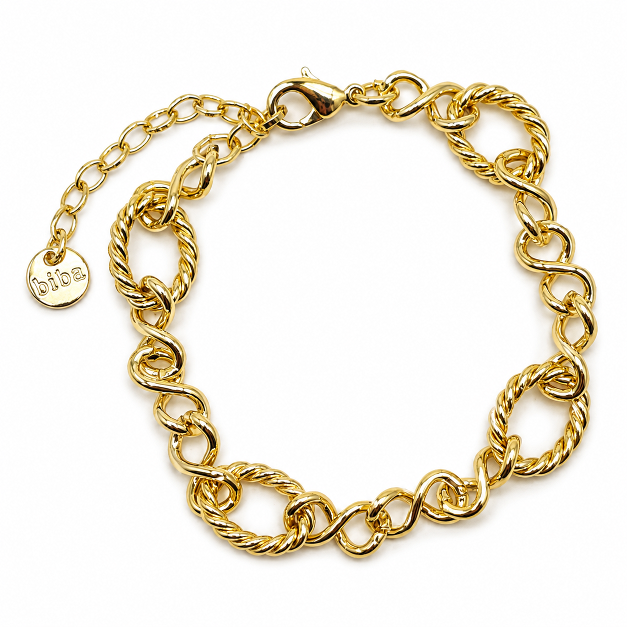 Biba Armband Gliederarmband Goldfarben geriffelt nickelfrei modeschmuck
