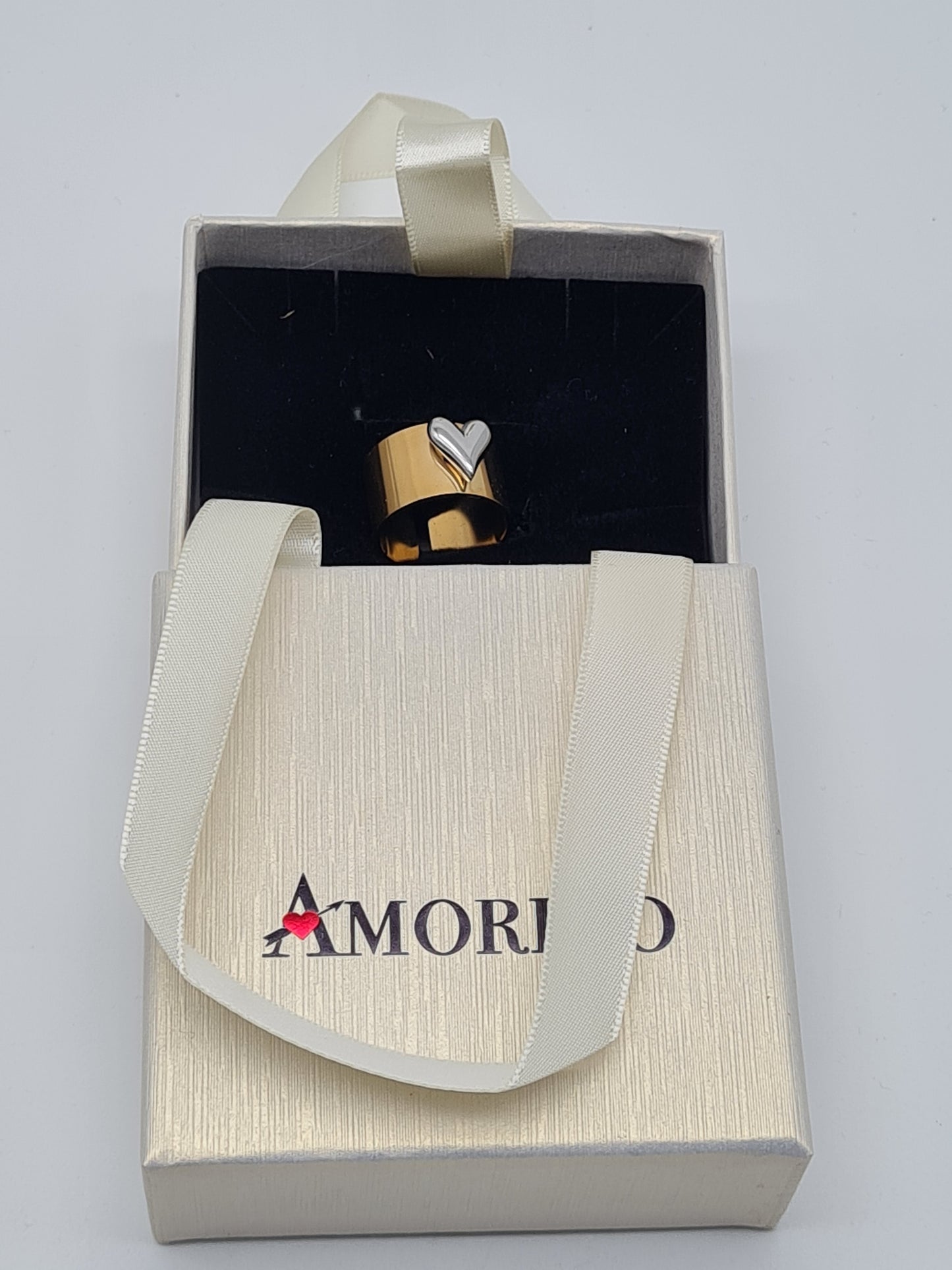 Amorino Ring, verstellbarer Ring Nickelfrei Gold silber herz liebe romantik treue