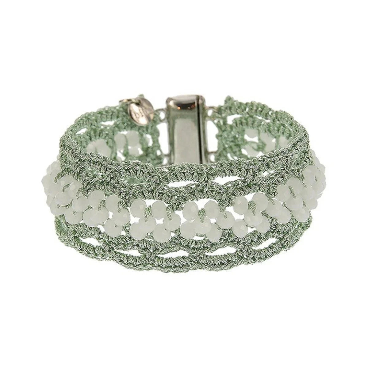Biba Armband Texil mit Perlchen in Blau, Mintgrün oder Rosa