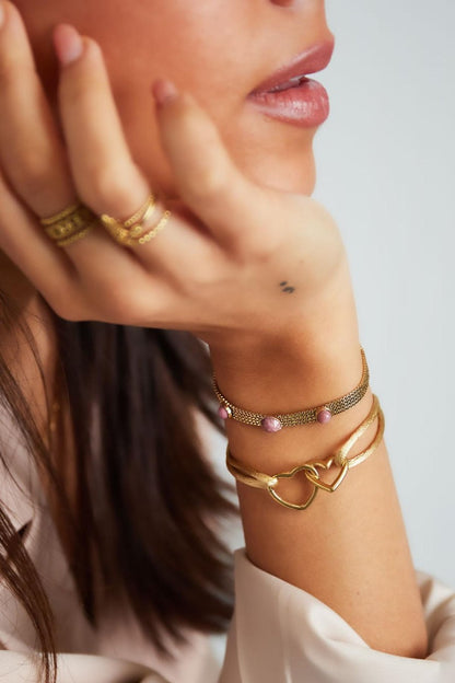 Yehwang Armband, Stoffarmband mit Herz in verschiedenen Farben