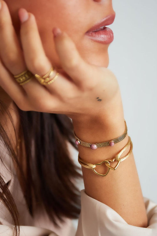 Yehwang Armband, Stoffarmband mit Herz in verschiedenen Farben
