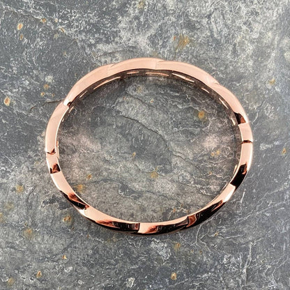 Armreif mit Scharnier im keltischen Plat-Stil, Roségold-Finish Trend Sommer Ibiza