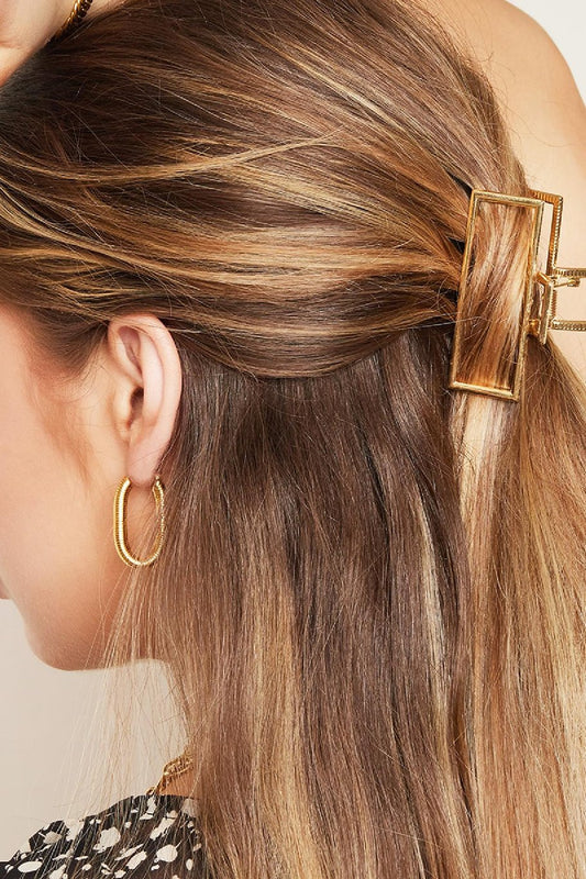 Yehwang Haarklammer  Haarschmuck Matt-Goldfarben, rechteckig
