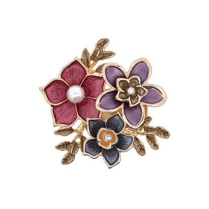 Brosche Emaillierte Blumenstrauß Modeschmuck Anstecknadel Magnet Amorino