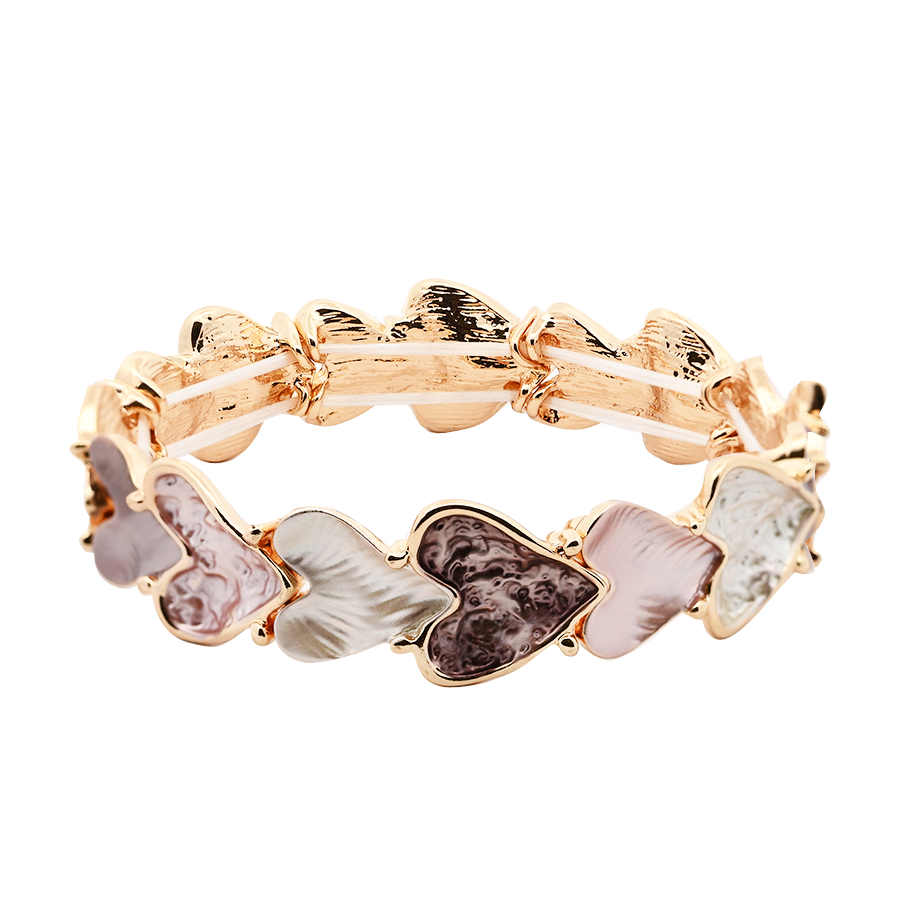 ELASTISCHES ARMBAND MIT EMAILLIERTEM HERZ liebe geschenke romantik