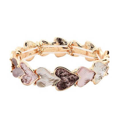 ELASTISCHES ARMBAND MIT EMAILLIERTEM HERZ liebe geschenke romantik