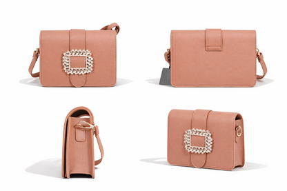 Umhängetasche mit Prunkschnalle Schultertasche Straß Party Hochzeit Fest Yehwang