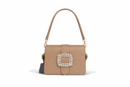 Umhängetasche mit Prunkschnalle Schultertasche Straß Party Hochzeit Fest Yehwang