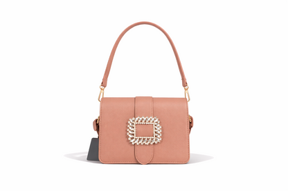 Umhängetasche mit Prunkschnalle Schultertasche Straß Party Hochzeit Fest Yehwang