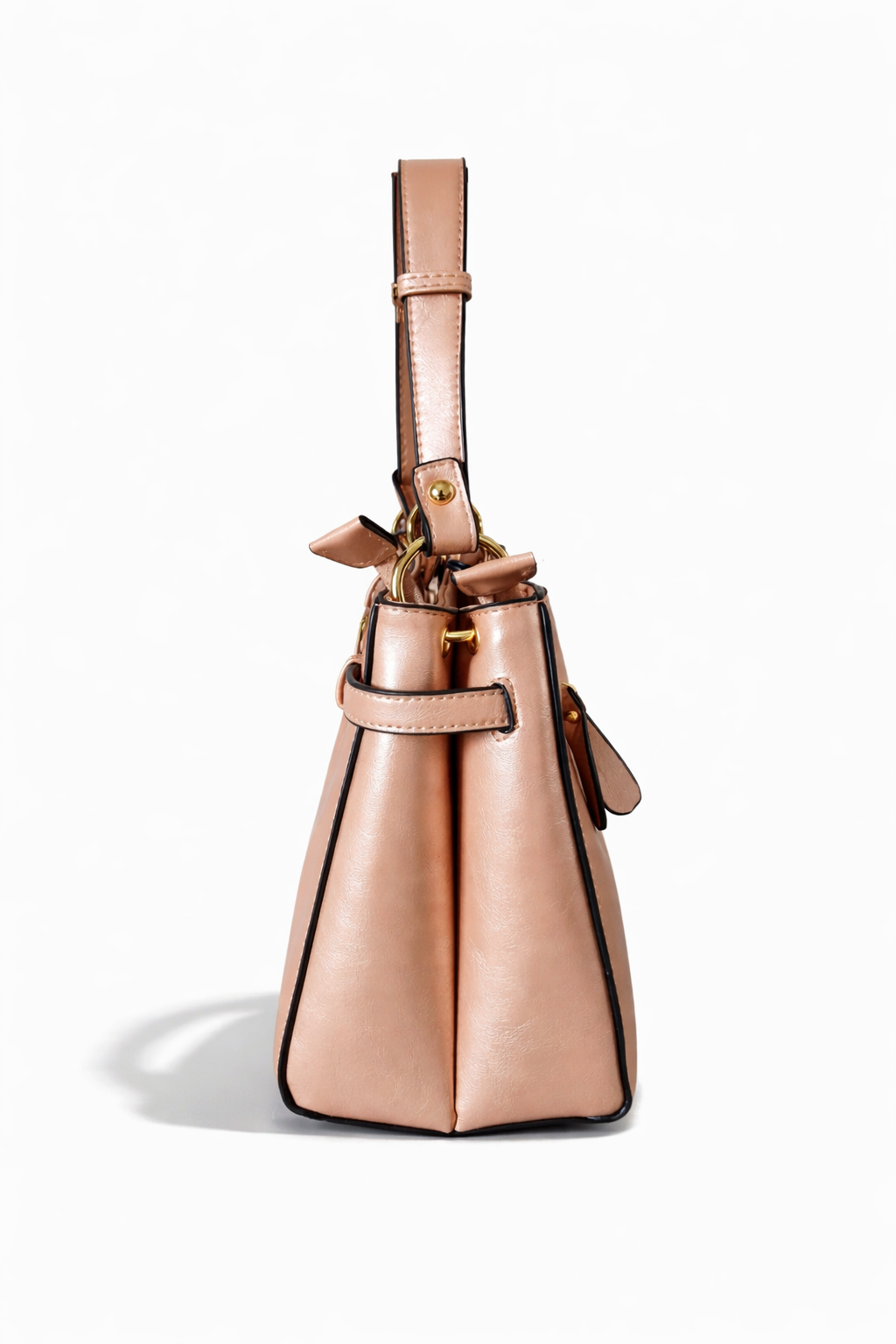 Handtasche Umhängetasche Ines Delaure beige Gold Fächer Trend Geschenk