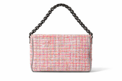 Handtasche Ines Delaure Tweed Rosa Ausgefallen Umhängetasche pink Luxus