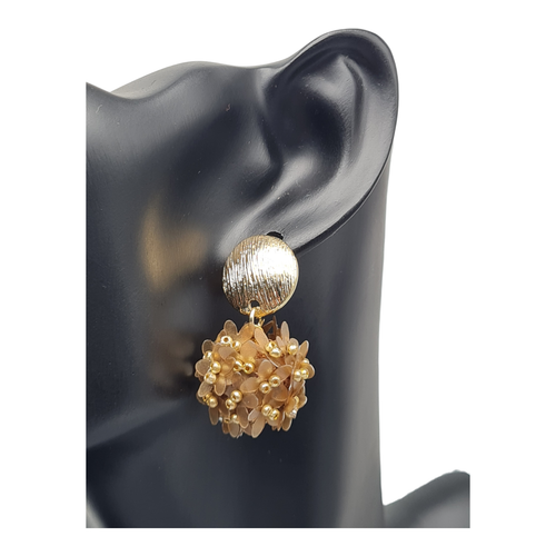 Yehwang, Ohrringe,  Ohrhänger "Biedermeier Gold" Blumen Nickelfrei