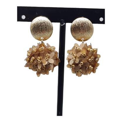 Yehwang, Ohrringe,  Ohrhänger "Biedermeier Gold" Blumen Nickelfrei