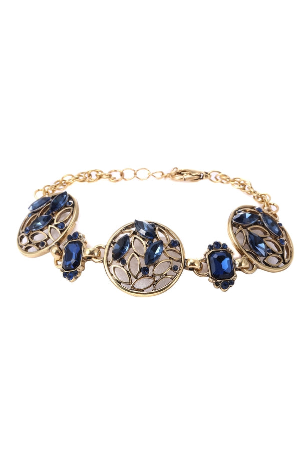 Blossom Bijoux, Armband, Kristall Strass Armband, Goldfarben Schwarz ,Rot, Weiß, Blau, Statement