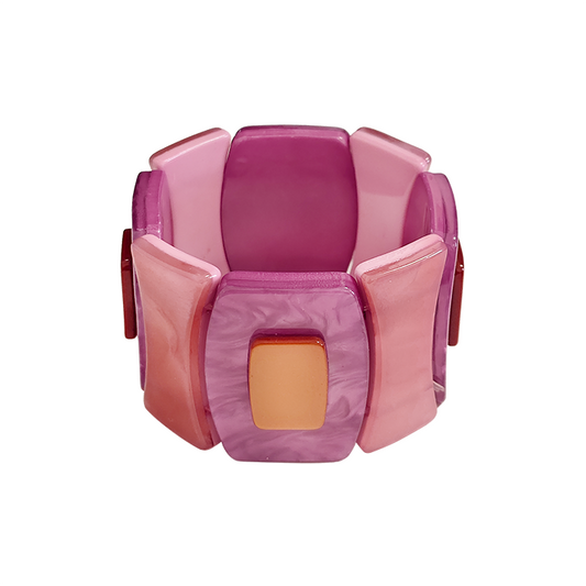 Elastisches Acrylarmband Lia Rosa Goldfarben Amorino Retro