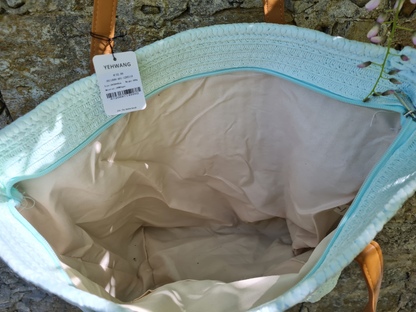 Yehwang Strandtasche mit Relief-Mintgrün strand urlaub schopper schwimmband natur ibiza