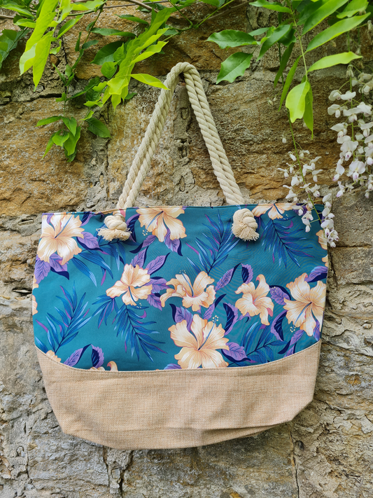 Juleeze Strandtasche Hibiskus Schopper Tasche Einkaufstasche Karibik urlaub  schwimmbad