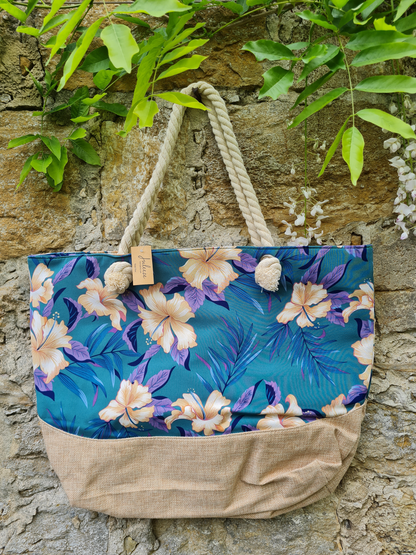 Juleeze Strandtasche Hibiskus Schopper Tasche Einkaufstasche Karibik urlaub  schwimmbad