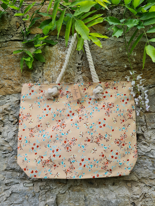 Shopper für Freizeit oder Strand Juleeze Kordeltasche blumen Urlaub strand Schwimmband