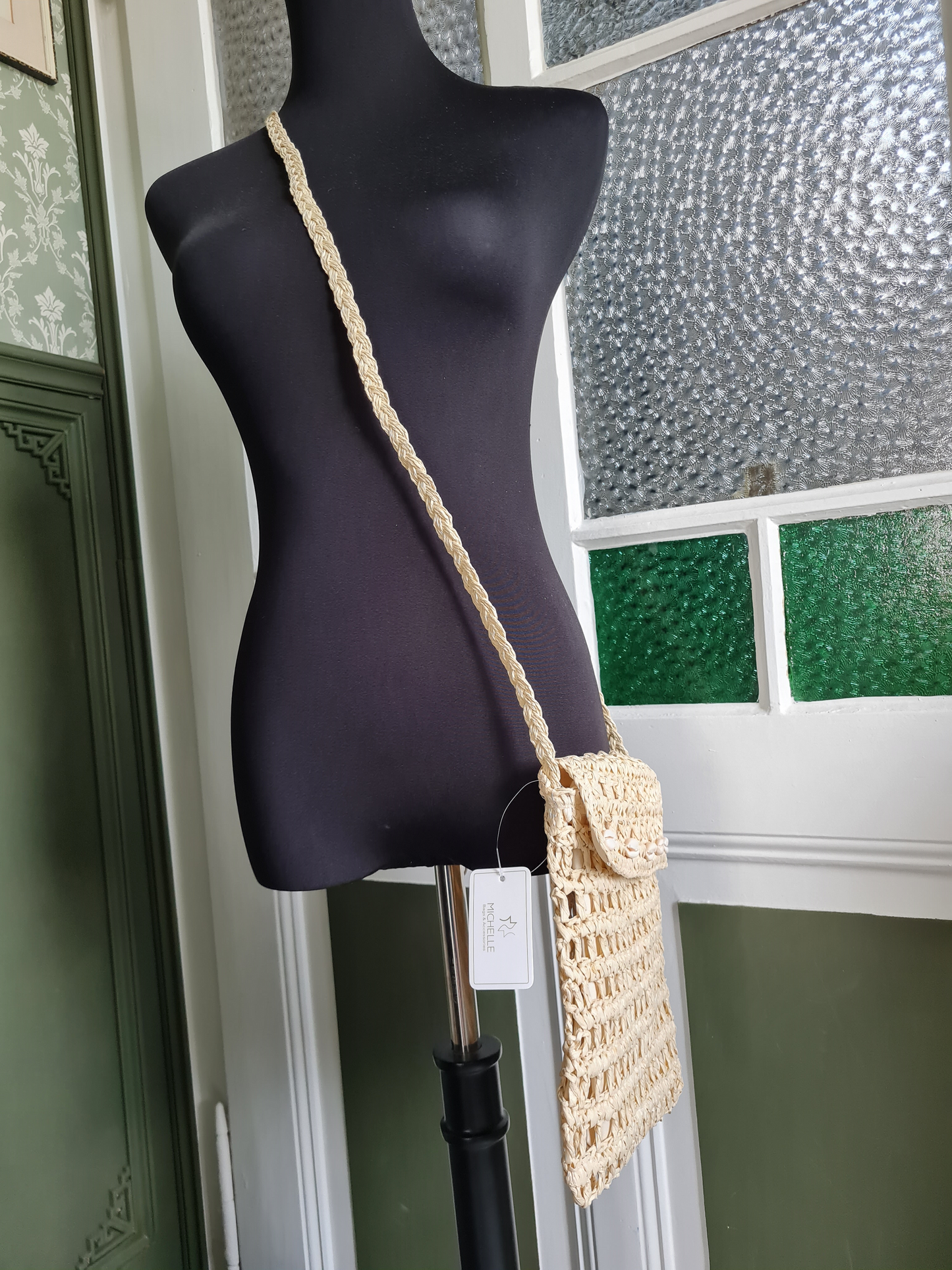 Michelle Bijou Umhängetasche Crossbody urlaub strand muschel beige natur ibiza
