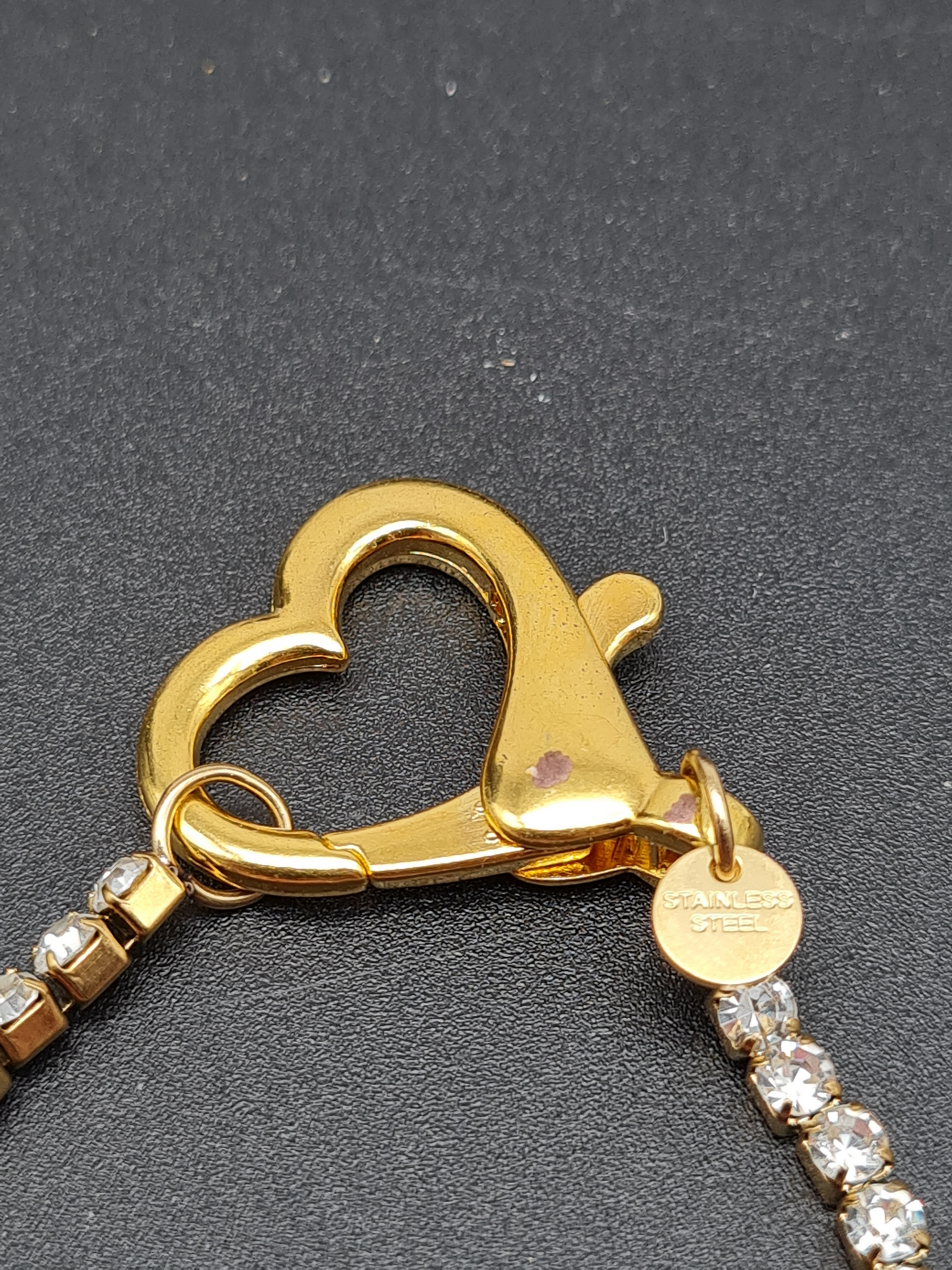 Michelle Bijou, Armband, Strass, Tennisarmband, Herz, Trend,  Goldfarben