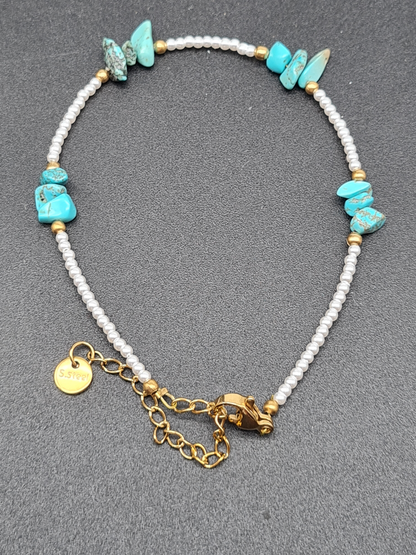 Michelle Bijou Leichtes Armband mit Natursteinenchen in verschiedene Farben