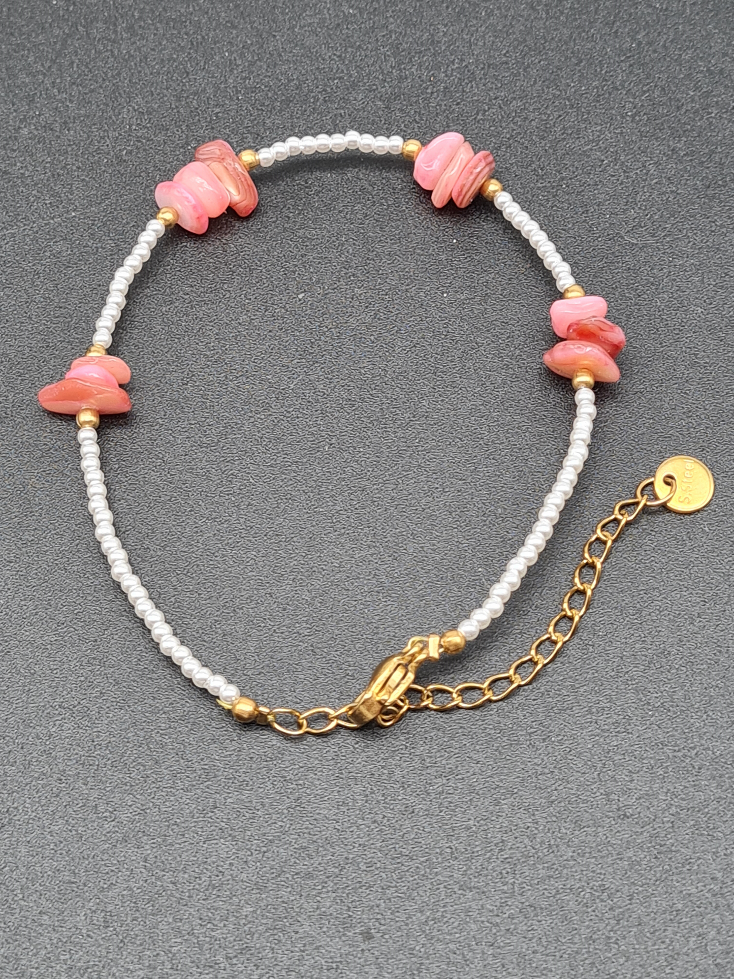Michelle Bijou Leichtes Armband mit Natursteinenchen in verschiedene Farben