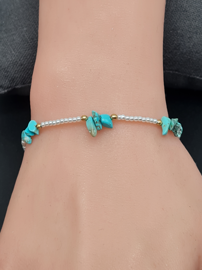 Michelle Bijou Leichtes Armband mit Natursteinenchen in verschiedene Farben