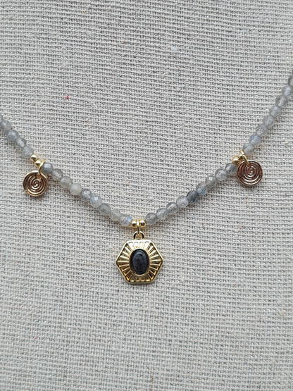 Liet & Joliet Halskette Gold mit Grau
