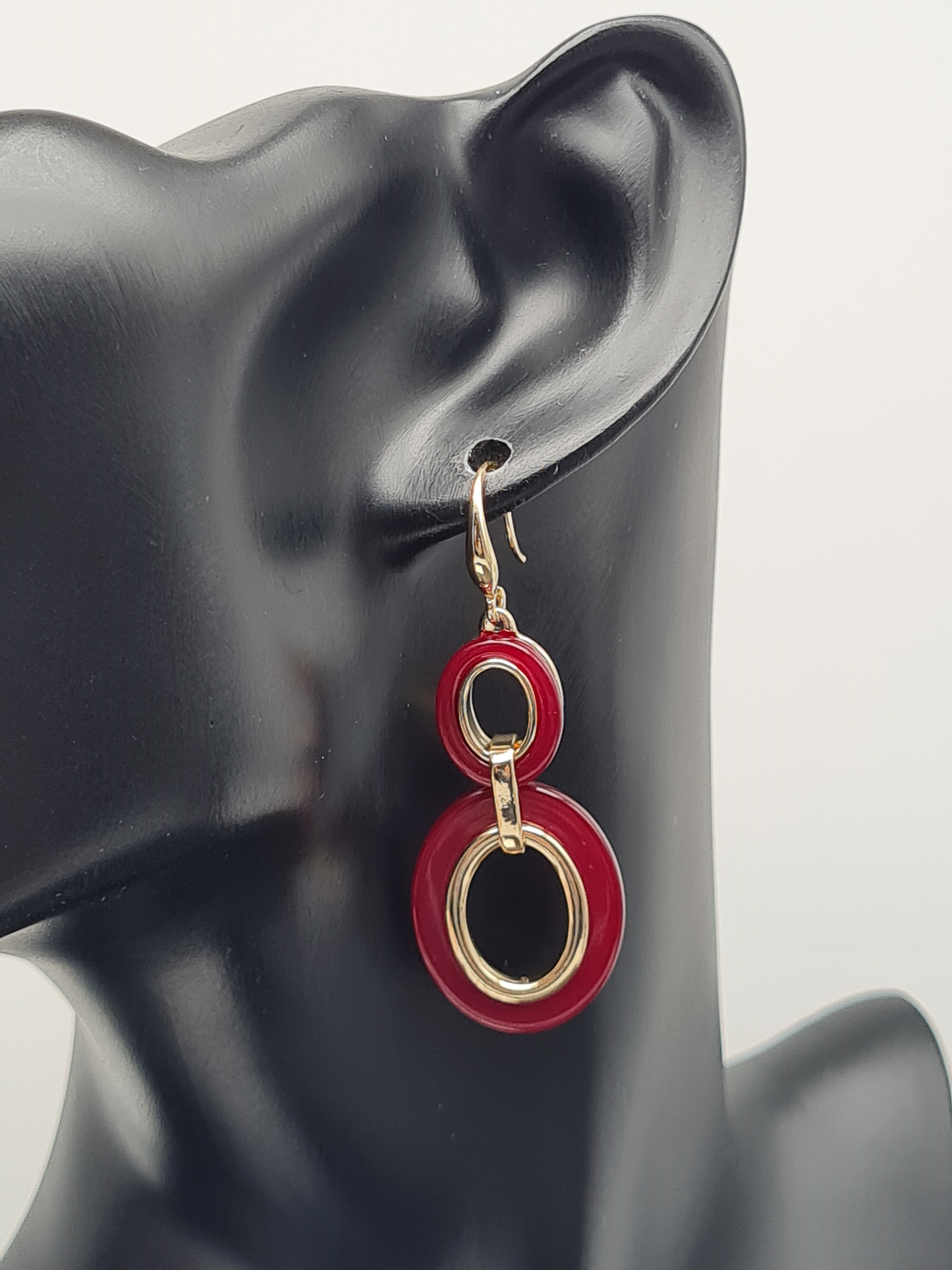 Liet & Joliet Ohrschmuck "Weinrot mit Gold" Ohrhänger