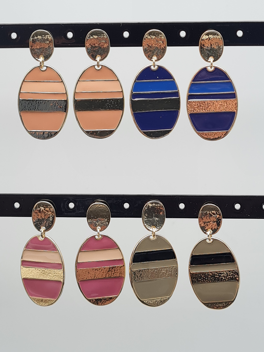 Liet & Joliet Ohrschmuck 4 varianten, gestreift mit Emaille