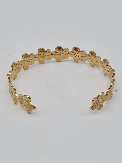 Sweet 7, Armband-Set, Armreif Goldfarben, Blumen, goldene Vergissmeinnicht