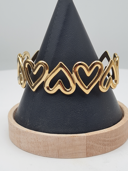 Sweet 7, Armband-Set, Armreif Goldfarben, Herzen,