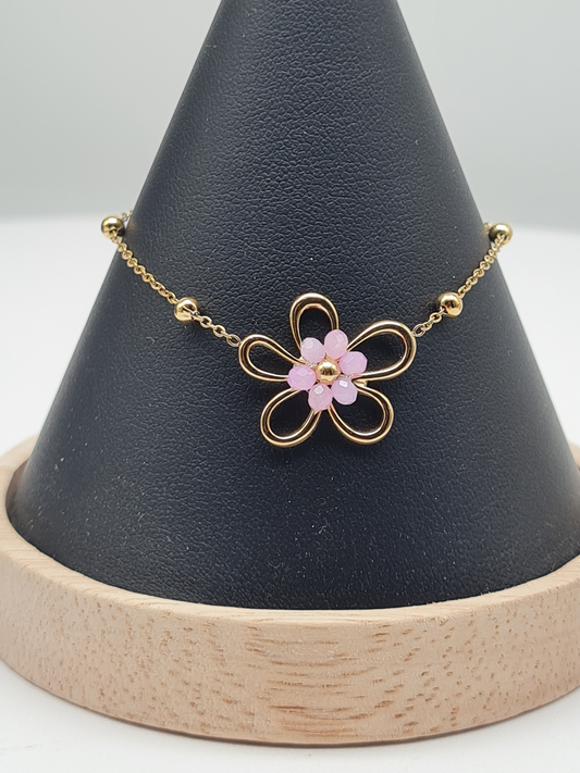 Sweet7, Armband, Doppel, Bettelarmband, Gold, Crystal, 17,5 cm