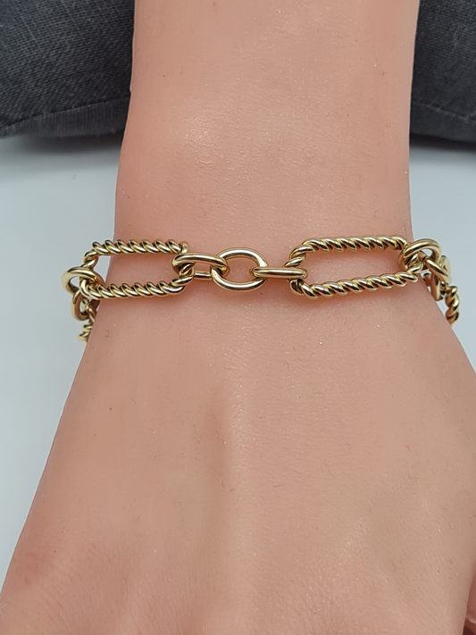 Sweet7, Armband, Doppel, Gliederarmband, Gold, 19 + 3 cm Unisex