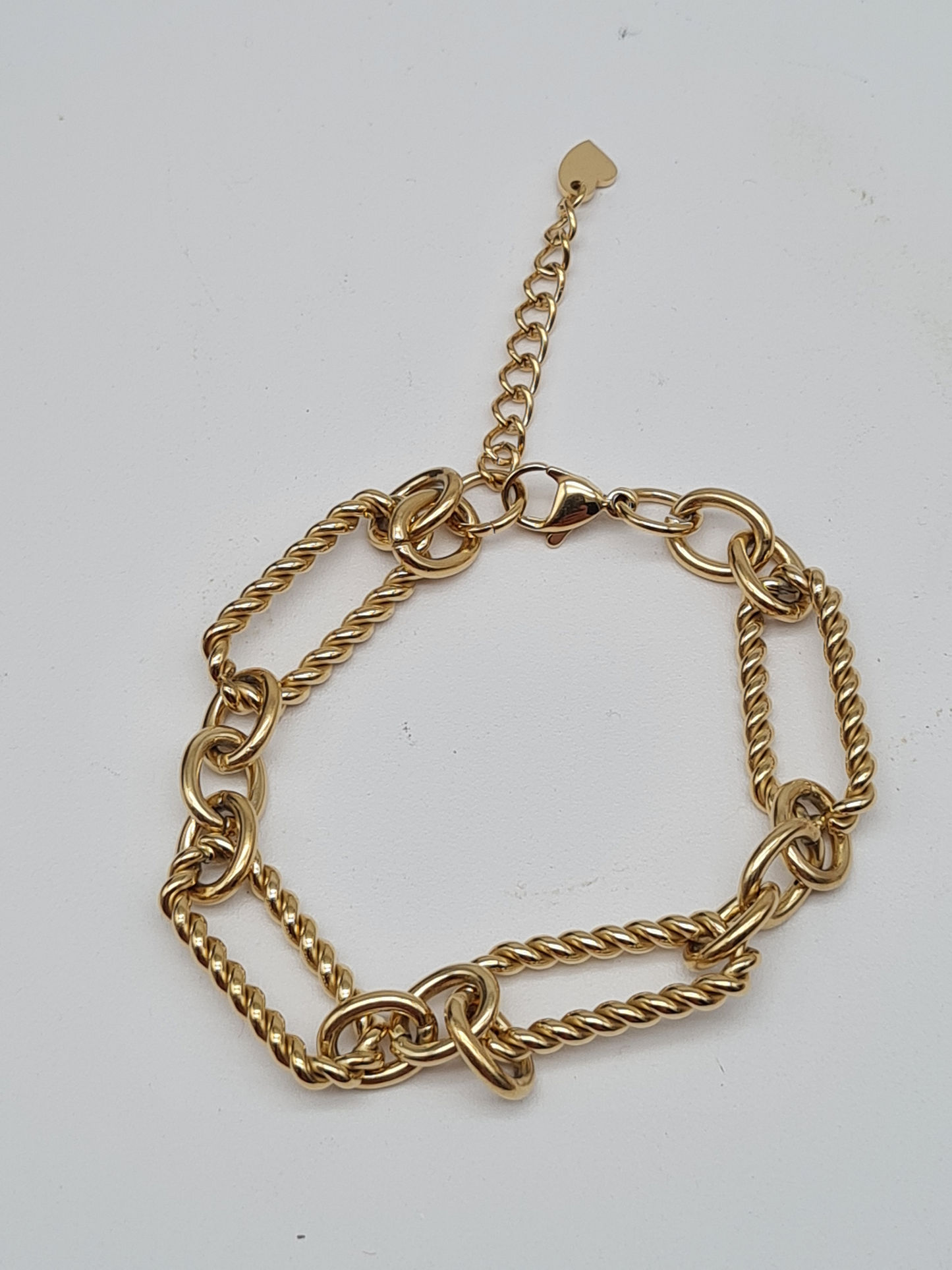 Sweet7, Armband, Doppel, Gliederarmband, Gold, 19 + 3 cm Unisex