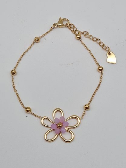 Sweet7, Armband, Doppel, Bettelarmband, Gold, Crystal, 17,5 cm