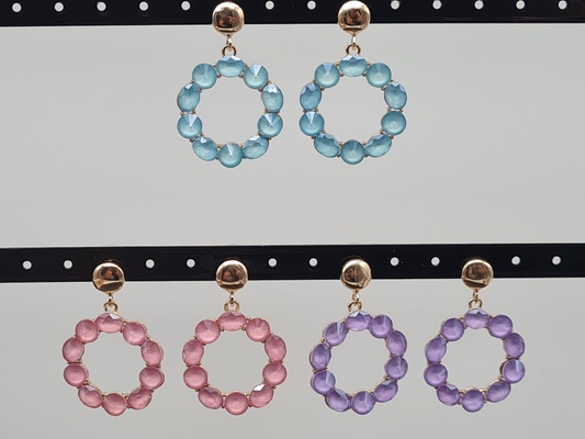 Sweet7 Ohrringe, Orhhänger Space Beads Kreise in verschiedene Farben