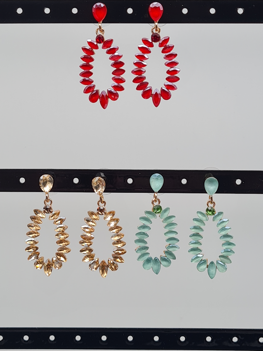 Sweet7 Ohrringe, Orhhänger in tropfenform in verschiedene Farben , Cat-Eye Stones